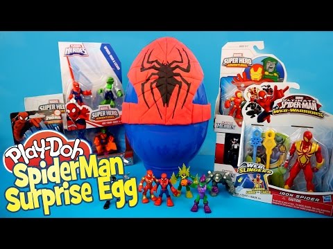 Giant Play Doh Spiderman Surprise Egg ft Spiderman Toys Opening - A Giant Surprise Egg by KidCity - UCCXyLN2CaDUyuEulSCvqb2w