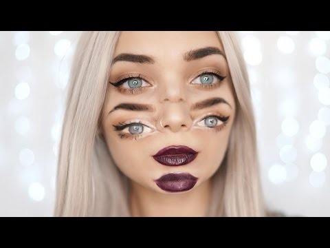 Trippy Double Vision Halloween Makeup Tutorial - UCBKFH7bU2ebvO68FtuGjyyw