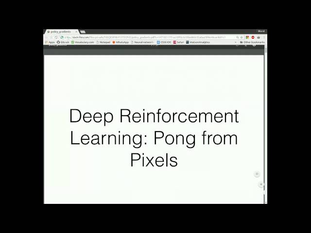 Deep Reinforcement Learning: Pong from Pixels