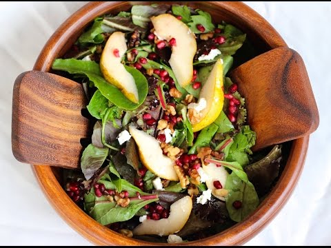 Salad Recipe: Pear, Pomegranate & Walnut Salad by CookingForBimbos.com - UC_WMyJMgMjKQod3FILMmw7g