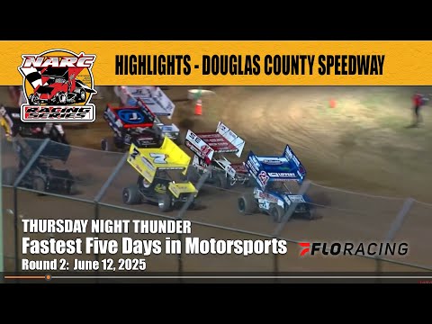 RACE HIGHLIGHTS: NARC SPRINT CARS @ DOUGLAS COUNTY SPEEDWAY - JUNE 12, 2025 - dirt track racing video image