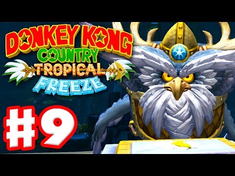 Donkey Kong Country: Tropical Freeze - Gameplay Walkthrough Part 9 - World 2: Skowl Boss Fight! 100% - UCzNhowpzT4AwyIW7Unk_B5Q