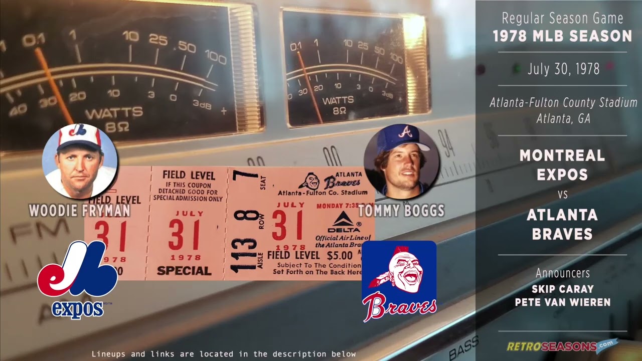 1978 Montreal Expos vs Atlanta Braves - Radio Broadcast video clip