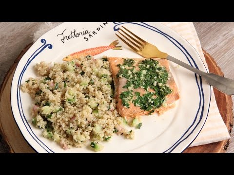Buttery Garlic Roasted Salmon Fillet Recipe - Laura in the Kitchen Episode 1149 - UCNbngWUqL2eqRw12yAwcICg
