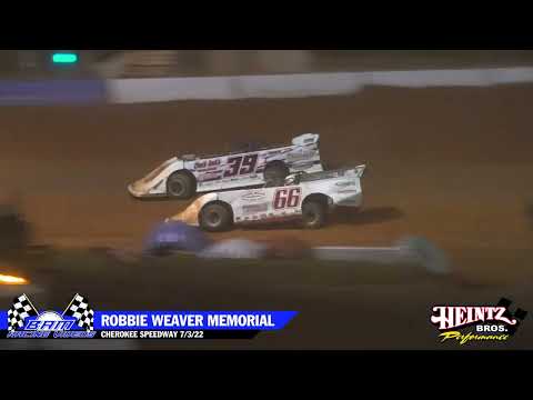 Blue Ridge Outlaw Late Model Feature - Cherokee Speedway 7/3/22 - dirt track racing video image