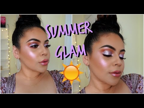 GET READY WITH ME: SUMMER GLITTER MAKEUP + EASY TOP NOT BUN! | JuicyJas - UCqTR5f7YkGro3cPv23SqcqQ