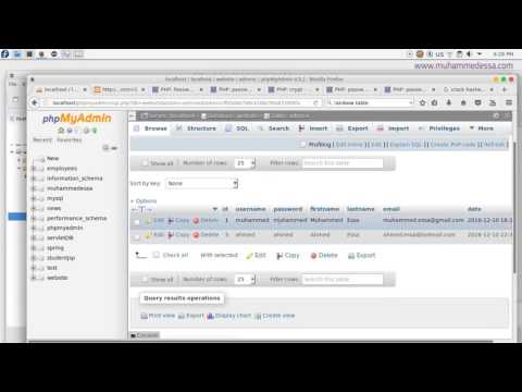 50   PHP & MySQL CMS using BLOWFISH algorithm for Admins password