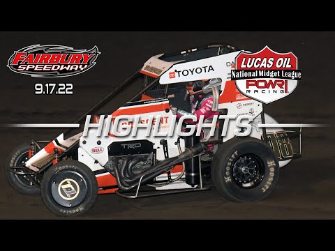 9.17.22 Lucas Oil POWRi National Midget League Highlights from Fairbury American Legion Speedway - dirt track racing video image