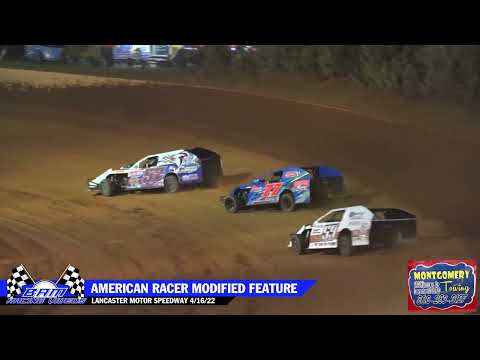 American Racer Modified Feature - Lancaster Motor Speedway 4/16/22 - dirt track racing video image