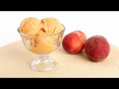 Homemade Peach Sorbet Recipe - Laura Vitale - Laura in the Kitchen Episode 809 - UCNbngWUqL2eqRw12yAwcICg