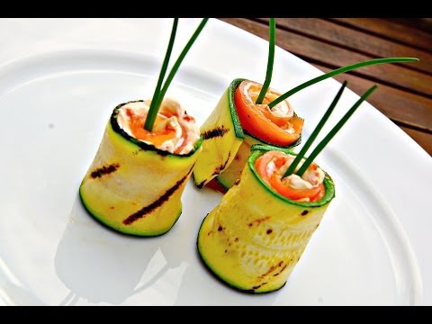 Grilled Zucchini and Smoked Salmon Rolls - Zucchini Video Recipe - Appetizer - UC_kARM8MBLDBxZQuZeYYQdQ