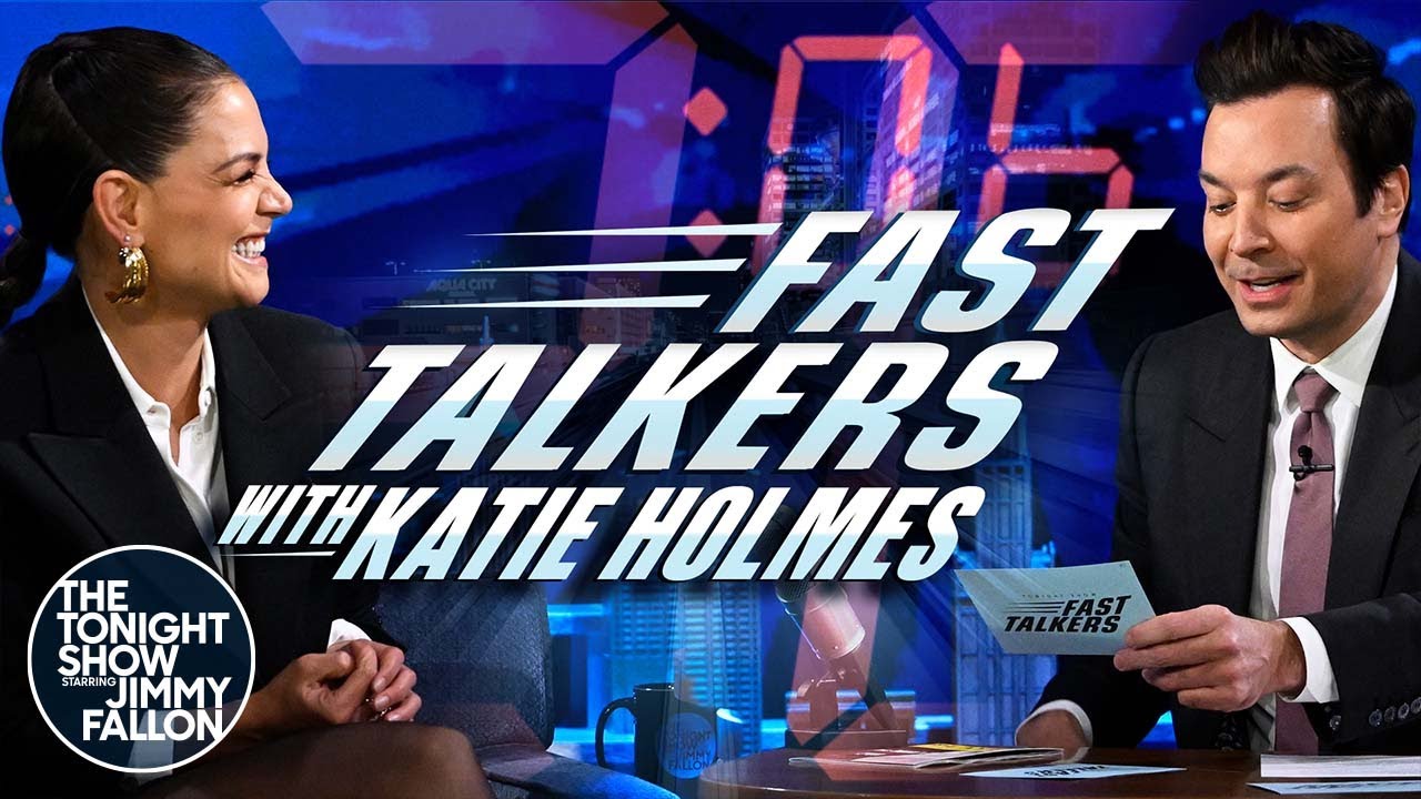 Fast Talkers with Katie Holmes | The Tonight Show Starring Jimmy Fallon