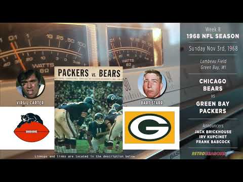 1968 NFL Week 8 • Chicago Bears vs Green Bay Packers - Radio Broadcast video clip
