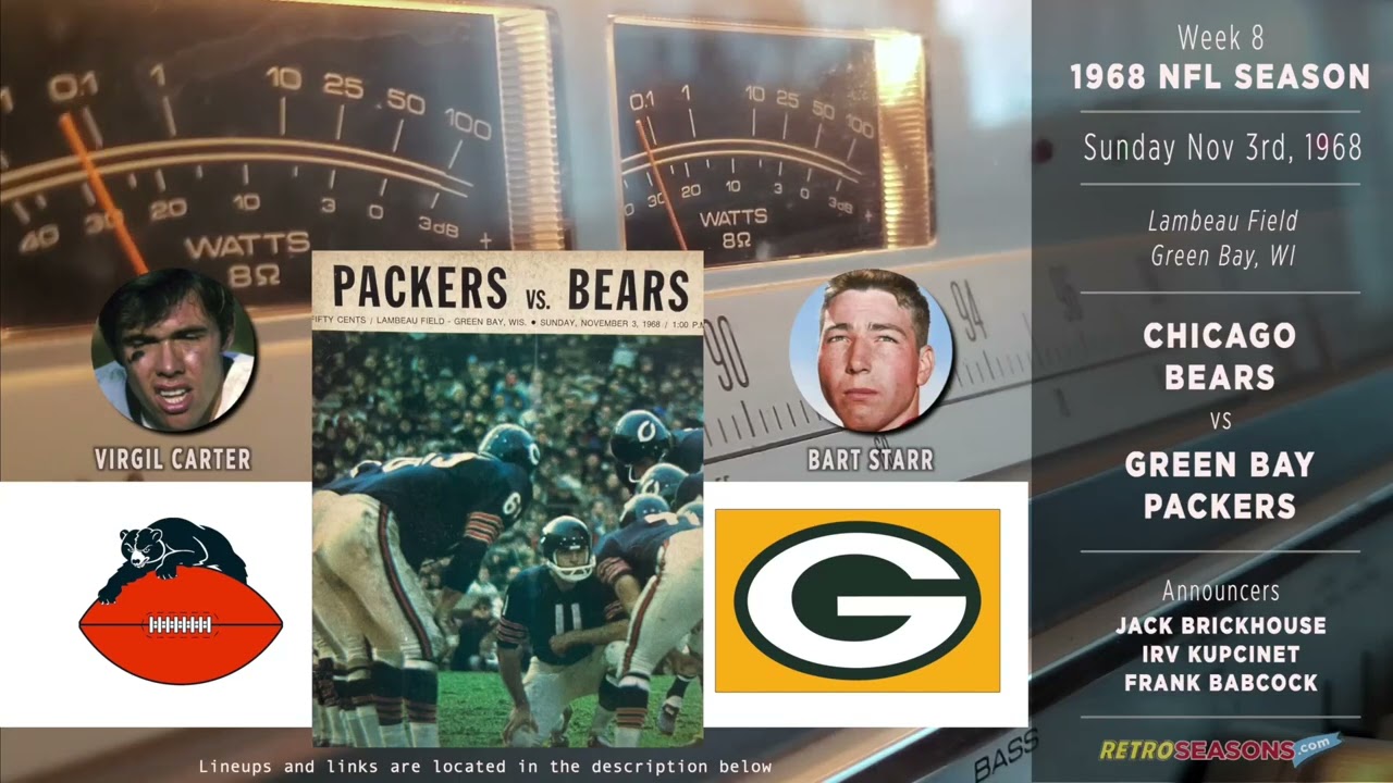 1968 NFL Week 8 • Chicago Bears vs Green Bay Packers - Radio Broadcast video clip