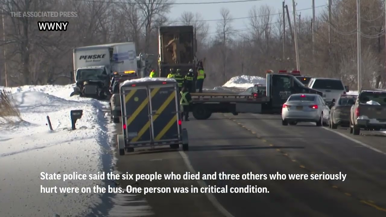 Fatal small bus-box truck crash in upstate New York