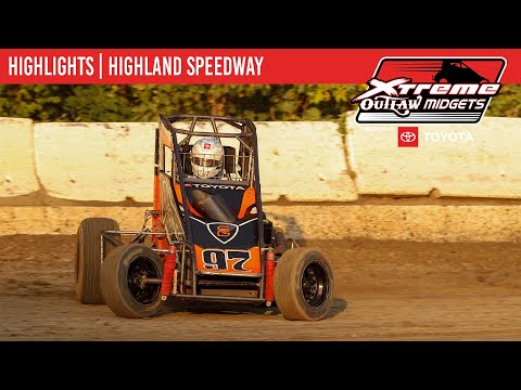 Xtreme Outlaw Midget Series Presented by Toyota | Highland Speedway | September 6, 2025 | HIGHLIGHTS - dirt track racing video image