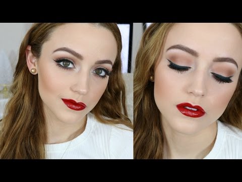 Simple Holiday Makeup Tutorial | Glossy Red Lips - UC8v4vz_n2rys6Yxpj8LuOBA