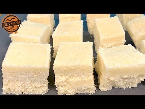 COCONUT BARS 3 ingredient no bake dessert recipe 4K