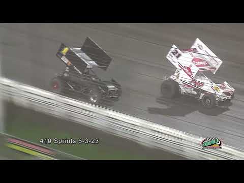 Knoxville Raceway 410 Highlights / June 3, 2023 - dirt track racing video image