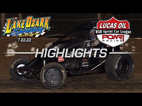 7.22.22 Lucas Oil POWRi WAR Sprint Car League Highlights | Lake Ozark Speedway - dirt track racing video image