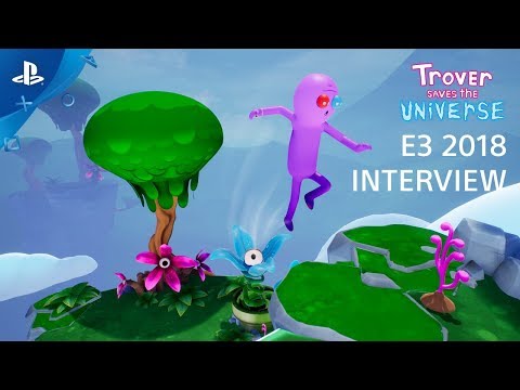 Trover Saves The Universe - Justin Roiland Interview | PlayStation Live From E3 2018 - UC-2Y8dQb0S6DtpxNgAKoJKA