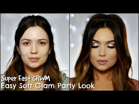 GRWM Christmas Party | Soft Pink Glam Hair & Makeup | Super Fast Tutorial - UC-1-zPmT368J8JRbsK_1keA