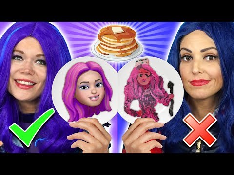 DESCENDANTS 3 PANCAKE ART CHALLENGE (MAL VS EVIE) Totally TV Videos for Teens - UCPOIFuct7fjWKkiDRTNJqrg