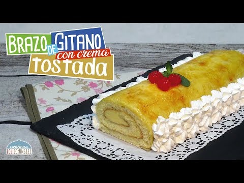 Brazo de gitano con crema tostada o pionono de crema - Recetas de cocina, paso a paso, tutorial - UC5ONfXPjWgqElh0NZaRJ1tg