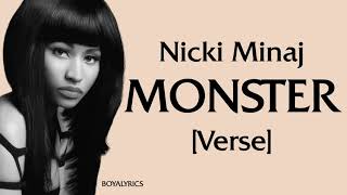 Nicki Minaj - MONSTER (Verse - Lyrics) — YouLoop