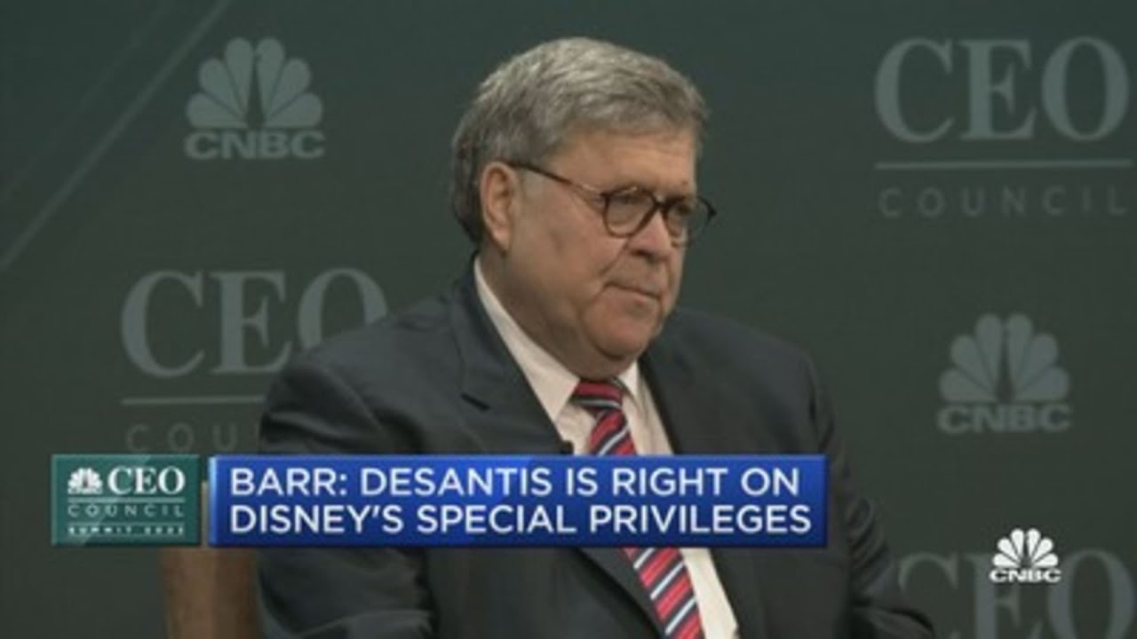 Former AG Barr backs DeSantis in Disney battle