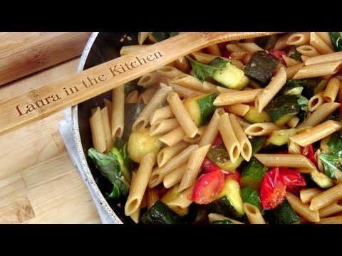 Penne with Sauteed Zuchini and Cherry Tomatoes - Recipe by Laura Vitale - Episode 124 - UCNbngWUqL2eqRw12yAwcICg