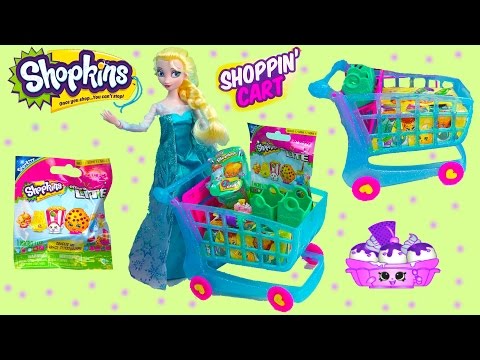 Shopkins Season 3 LARGE BLUE SHOPPING CART Blind Bag Micro Lite Queen Elsa Disney Frozen Unboxing - UCelMeixAOTs2OQAAi9wU8-g