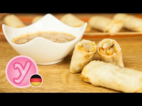 FRÜHLINGSROLLEN / SPRING ROLLS mit selbstgemachtem Teig & süßsauerer Soße, vegetarisch/vegan möglich - UC990hStWQ3tgj1Zk_ASTRoQ