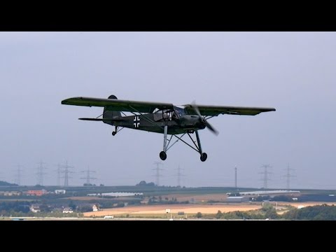 Fieseler Storch Fi-156 Historical Airplane , Real flight and Landing *HD* - UCH6AYUbtonG7OTskda1_slQ