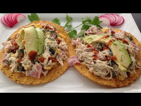 TOSTADAS  DE POLLO  JAMON Y POBLANO [REVOLTIJO ]  RECETA - UCKkinZz8CfbX-Hr6zcXOO7Q