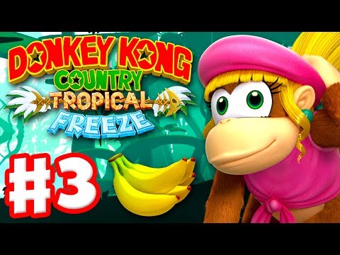 Donkey Kong Country: Tropical Freeze - Gameplay Walkthrough Part 3 - World 1: Dixie Kong 100% - UCzNhowpzT4AwyIW7Unk_B5Q