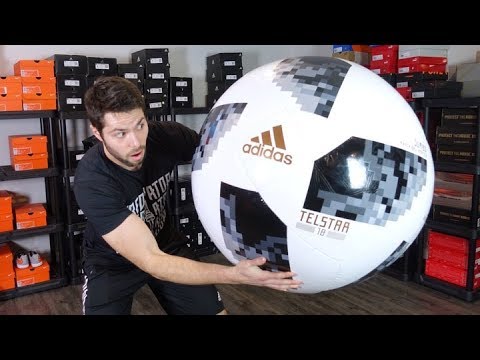 WORLD'S BIGGEST REAL SOCCER BALL! - JUMBO Adidas Telstar 18 Match Ball - Review - UCUU3lMXc6iDrQw4eZen8COQ