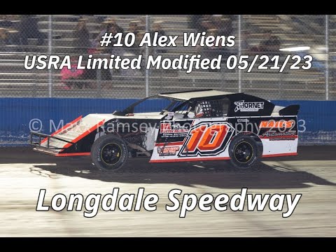 Longdale Speedway USRA Limited Modified 05/21/23 Alex Wiens #10 Grandstand View - dirt track racing video image