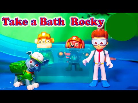 Paw Patrol Take a Bath Rocky in the Cars Car Wash Funny Toy Video - UC44eGZ76AJLHAxPaJ_MW2RA