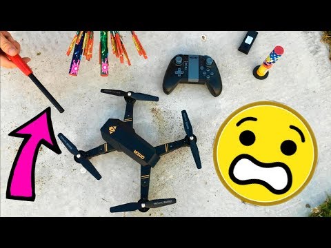 Shooting Fireworks Bottle Rockets at a Mavic Drone Look-a-Like VISUO XS809HW - TheRcSaylors - UCYWhRC3xtD_acDIZdr53huA