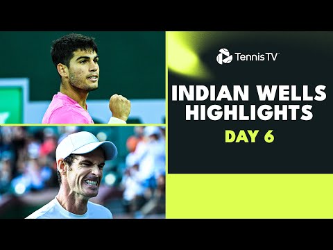 Alcaraz Seeks 100th Win; Murray, Wawrinka, Hurkacz in Action | 2023 Indian Wells Highlights Day 6