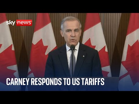 Canadian Prime Minister Mark Carney delivering speech