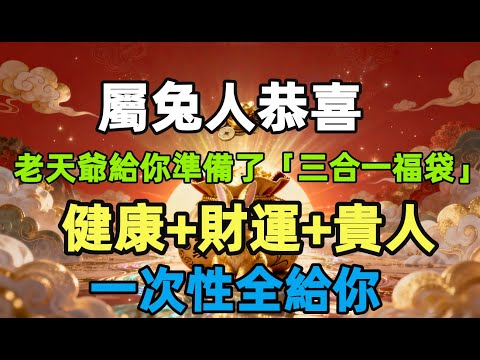 屬兔人恭喜！老天爺給你準備了「三合一福袋」：健康+財運+貴人，一次性全給你！