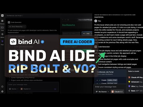 Bind AI IDE: This FREE AI Coder BEATS BOLT, V0 & MORE?! (w/ 3.7 Sonnet!)