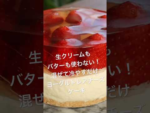 オーブン不要で簡単に作れるヨーグルトレアチーズケーキの作り方 #まんまるキッチン #shorts #ヨーグルトケーキ #ヨーグルトスイーツ