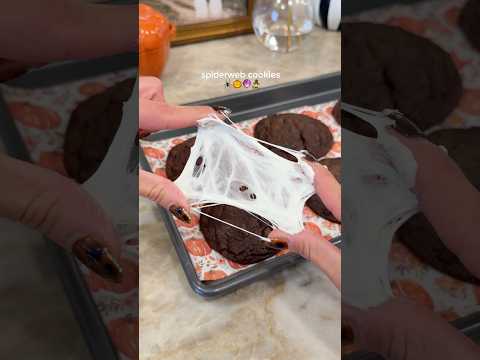 Spider <strong>web</strong> cookies 🕷️#halloweenbaking #easycookierecipe #easydessertrecipe #fallbaking
