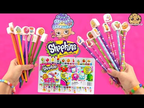 Shopkins Doodling Fun Art Color Book, Coloring Pencils, Erasers Set Unboxing Video Cookieswirlc - UCelMeixAOTs2OQAAi9wU8-g