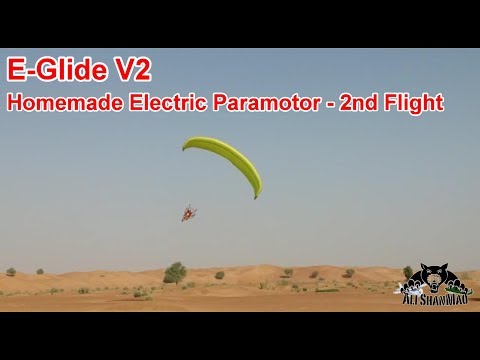 Homemade Electric Paramotor 2nd Flight in Desert - UCsFctXdFnbeoKpLefdEloEQ