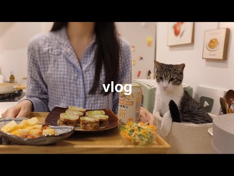 【vlog】簡単で満足感のある平日3日間の夜ごはん🍉一人暮らし会社員自炊して過ごす日常vlog