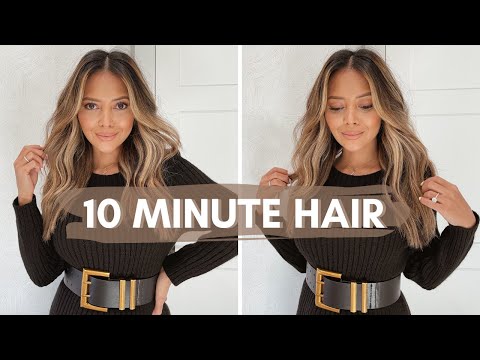 Video: 10 Minute Hair | Curtain Bangs & Curls